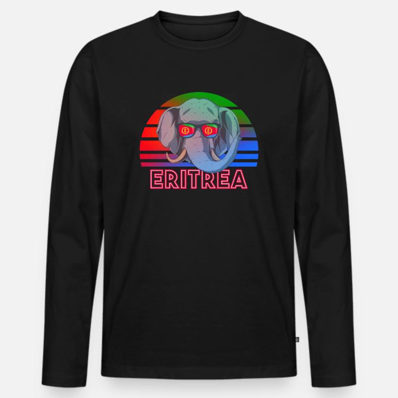 Eritrea - Männer Premium Bio Langarmshirt - Schwarz