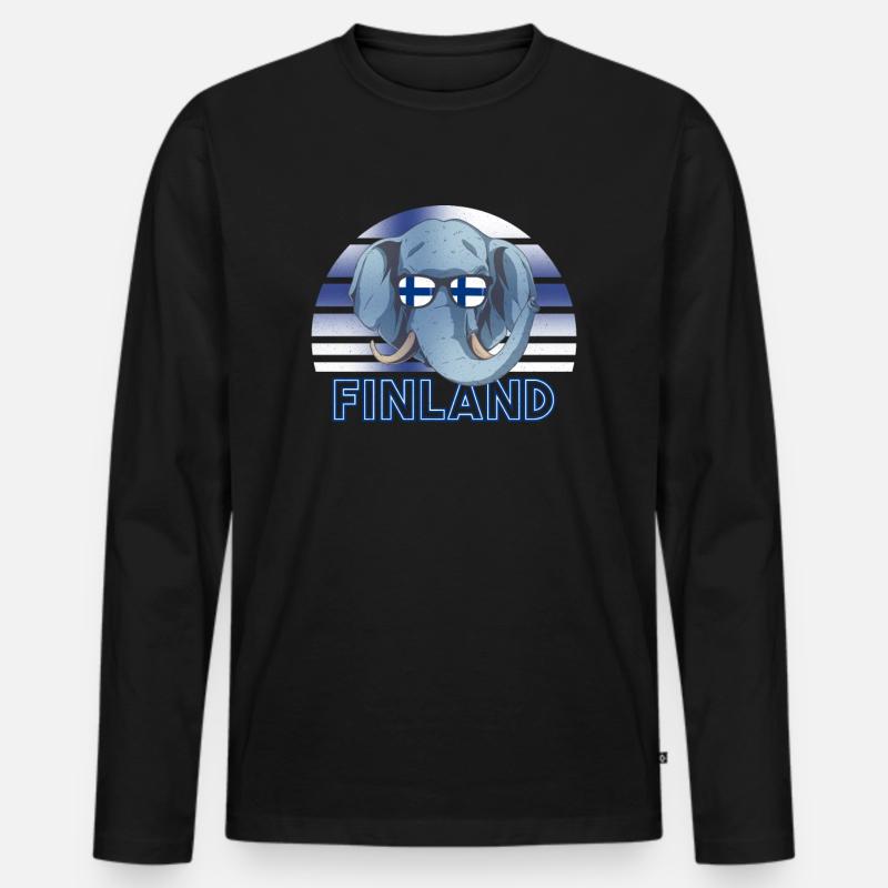 Finnland - Männer Premium Bio Langarmshirt - Schwarz