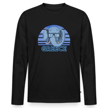 Greece - Men's Premium Organic Long Sleeve Shirt - black - Front - Nico (187cm)