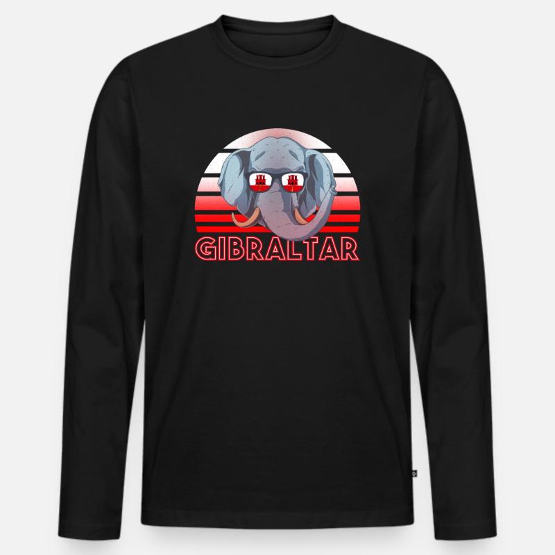 Gibraltar - Männer Premium Bio Langarmshirt - Schwarz