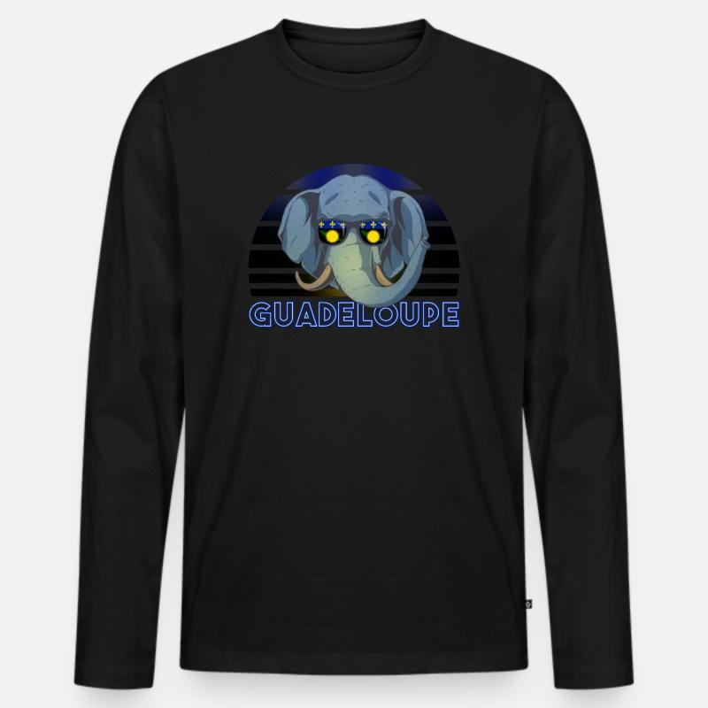 Guadeloupe - Männer Premium Bio Langarmshirt - Schwarz
