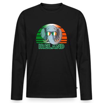 Irlande - T-shirt manches longues Premium bio Homme - noir - Devant - Nico (187cm)