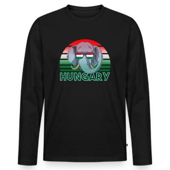 Hungary - Men's Premium Organic Long Sleeve Shirt - black - Front - Nico (187cm)