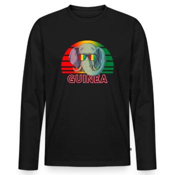 Guinea - Men's Premium Organic Long Sleeve Shirt - black - Front - Nico (187cm)