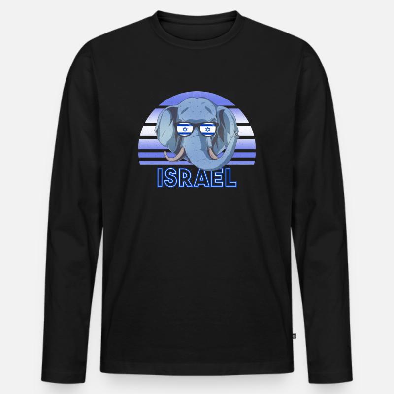 Israel - Männer Premium Bio Langarmshirt - Schwarz