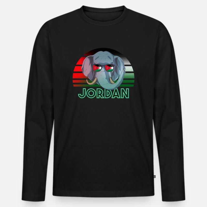 Jordanien - Männer Premium Bio Langarmshirt - Schwarz