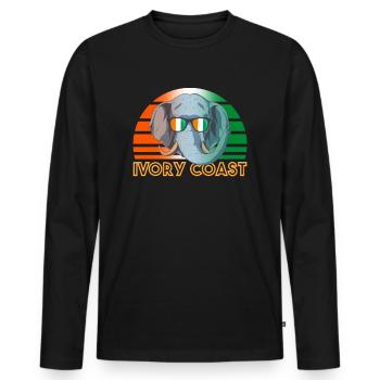 Ivory Coast - Men's Premium Organic Long Sleeve Shirt - black - Front - Nico (187cm)