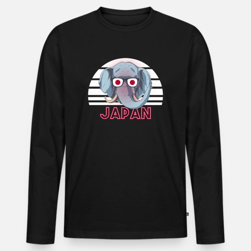 Japan - Männer Premium Bio Langarmshirt - Schwarz