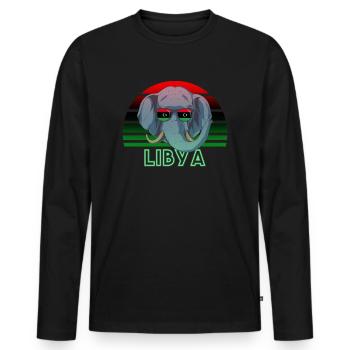 Libyen - Männer Premium Bio Langarmshirt - Schwarz - Vorne - Nico (187cm)