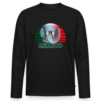 Mexiko - Männer Premium Bio Langarmshirt - Schwarz - Vorne - Nico (187cm)