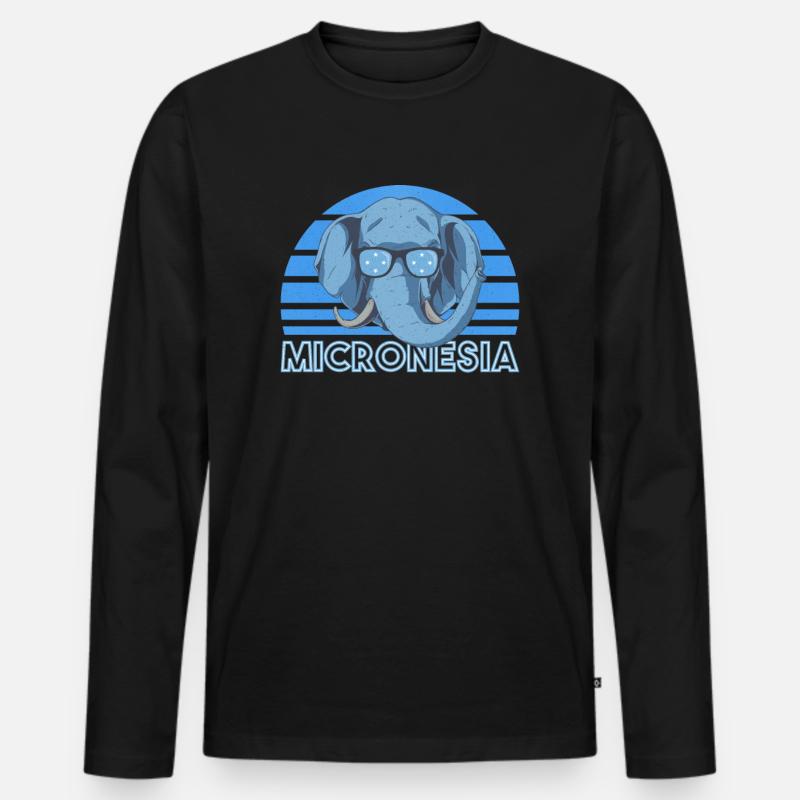 Mikronesien - Männer Premium Bio Langarmshirt - Schwarz