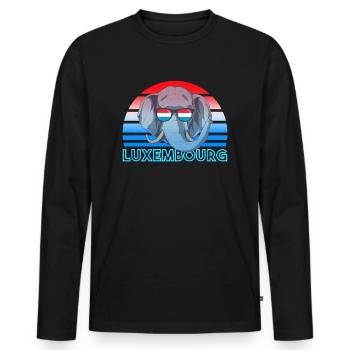 Luxembourg - Men's Premium Organic Long Sleeve Shirt - black - Front - Nico (187cm)