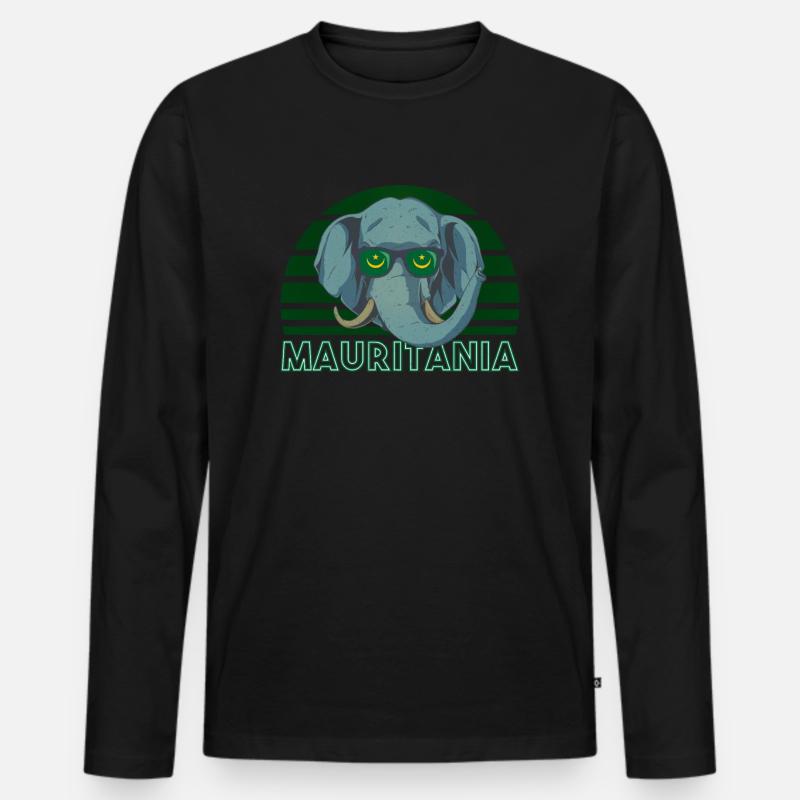 Mauretanien - Männer Premium Bio Langarmshirt - Schwarz