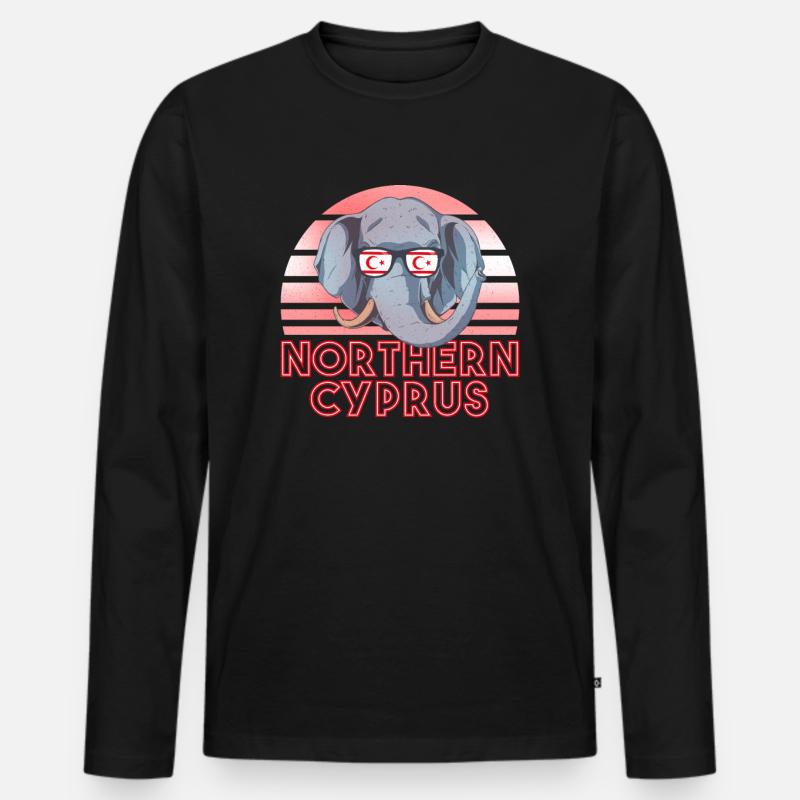 Nordzypern - Männer Premium Bio Langarmshirt - Schwarz