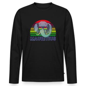 Mauritius - Men's Premium Organic Long Sleeve Shirt - black - Front - Nico (187cm)
