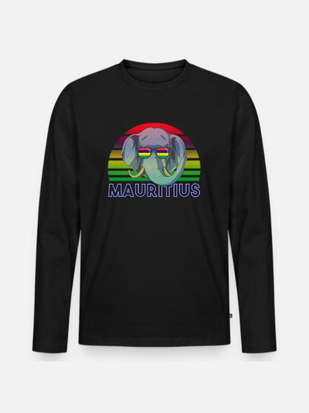 Mauritius - Men's Premium Organic Long Sleeve Shirt - black