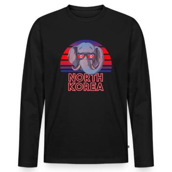 Corée du Nord - T-shirt manches longues Premium bio Homme - noir - Devant - Nico (187cm)