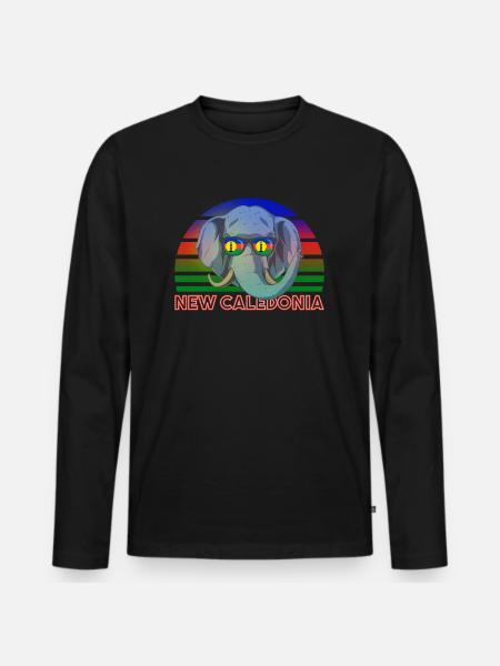 New Caledonia - Men's Premium Organic Long Sleeve Shirt - black
