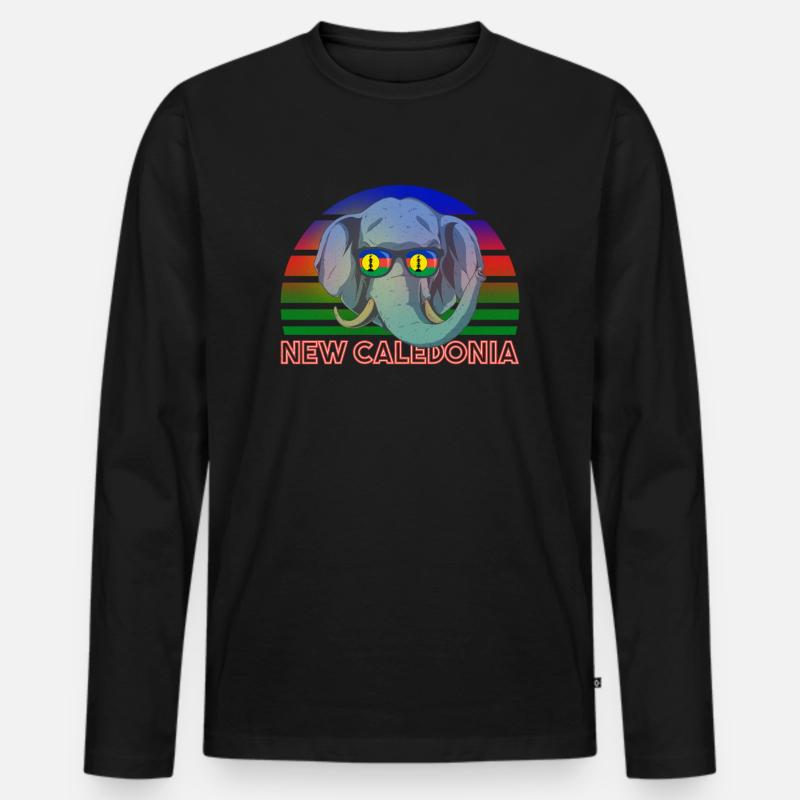 Neukaledonien - Männer Premium Bio Langarmshirt - Schwarz