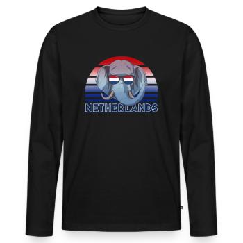 Netherlands - Men's Premium Organic Long Sleeve Shirt - black - Front - Nico (187cm)