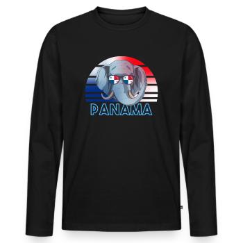 Panama - T-shirt manches longues Premium bio Homme - noir - Devant - Nico (187cm)