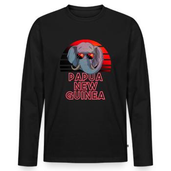 Papua-Neuguinea - Männer Premium Bio Langarmshirt - Schwarz - Vorne - Nico (187cm)