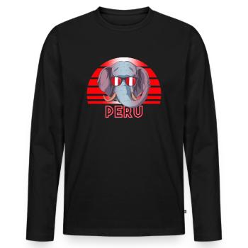 Pérou - T-shirt manches longues Premium bio Homme - noir - Devant - Nico (187cm)