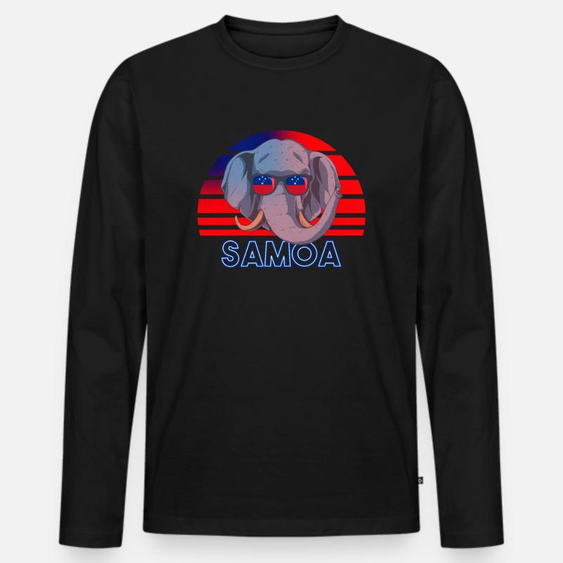 Samoa - Männer Premium Bio Langarmshirt - Schwarz