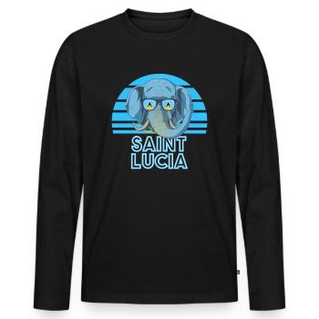 Saint Lucia - Men's Premium Organic Long Sleeve Shirt - black - Front - Nico (187cm)