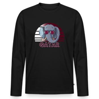 Qatar - Men's Premium Organic Long Sleeve Shirt - black - Front - Nico (187cm)