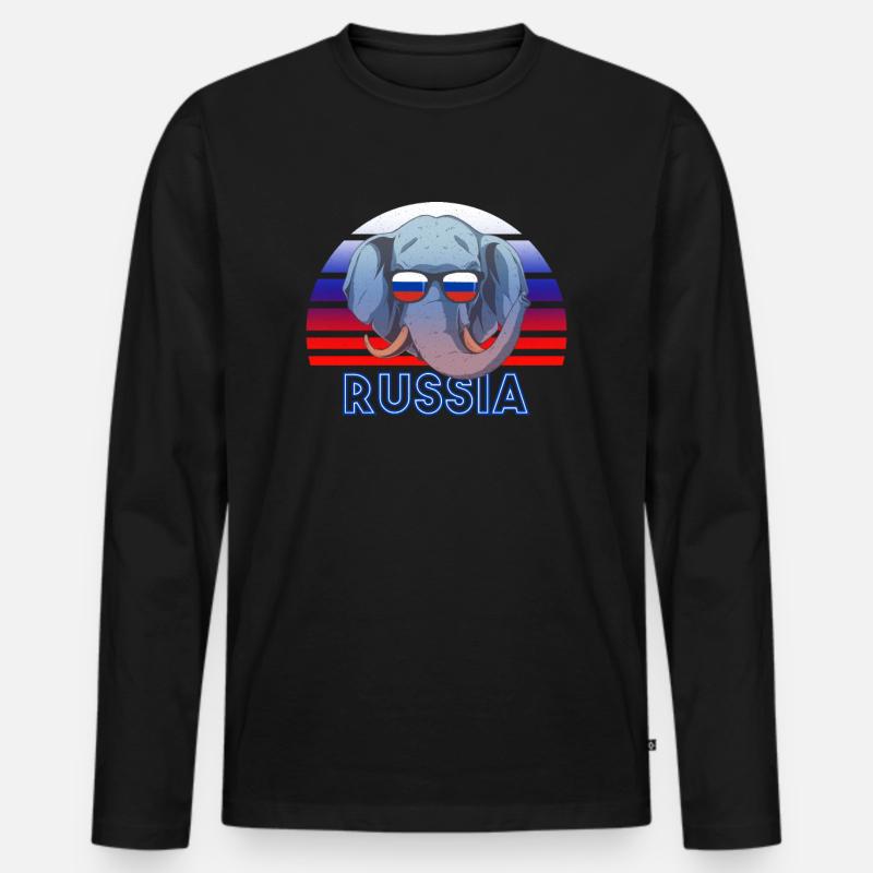 Russland - Männer Premium Bio Langarmshirt - Schwarz