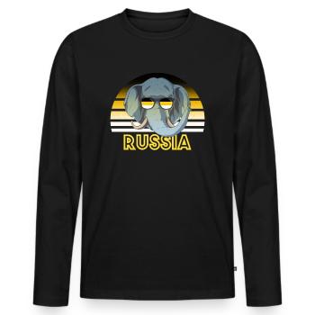 Empire russe - T-shirt manches longues Premium bio Homme - noir - Devant - Nico (187cm)