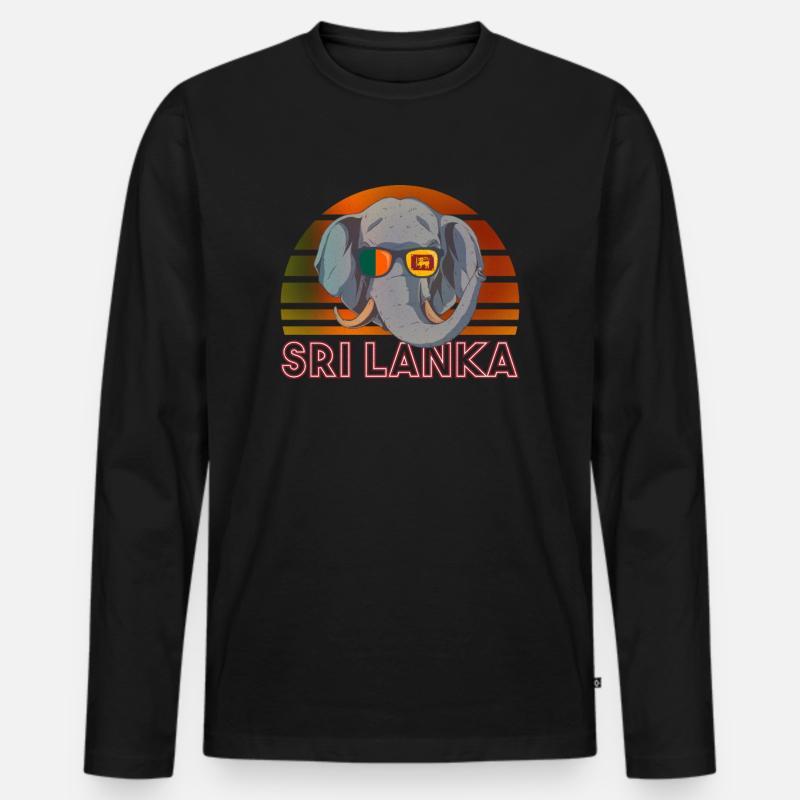 Sri Lanka - Männer Premium Bio Langarmshirt - Schwarz