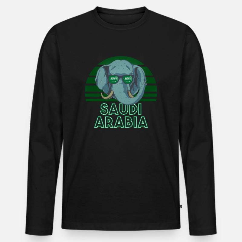 Saudi-Arabien - Männer Premium Bio Langarmshirt - Schwarz