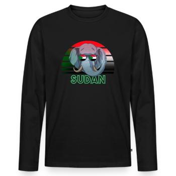 Soudan - T-shirt manches longues Premium bio Homme - noir - Devant - Nico (187cm)