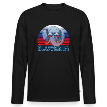 Slovenia - Men's Premium Organic Long Sleeve Shirt - black - Front - Nico (187cm)