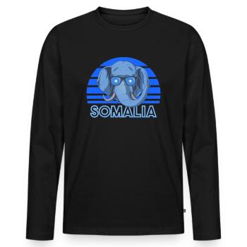 Somalia - Men's Premium Organic Long Sleeve Shirt - black - Front - Nico (187cm)