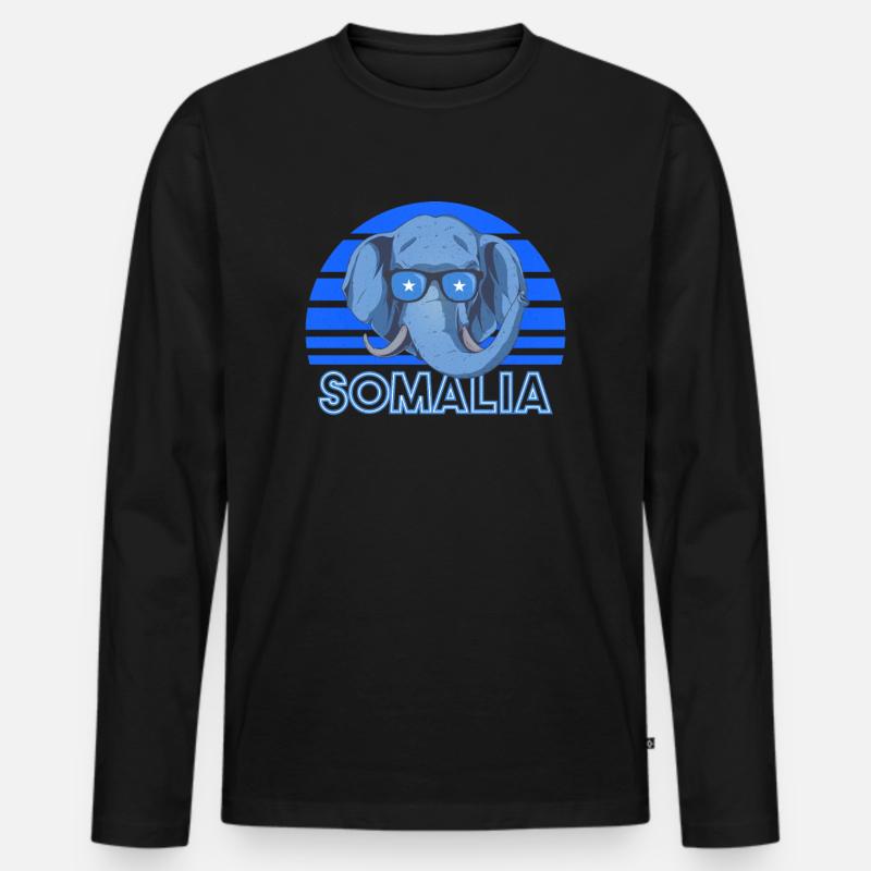 Somalia - Männer Premium Bio Langarmshirt - Schwarz