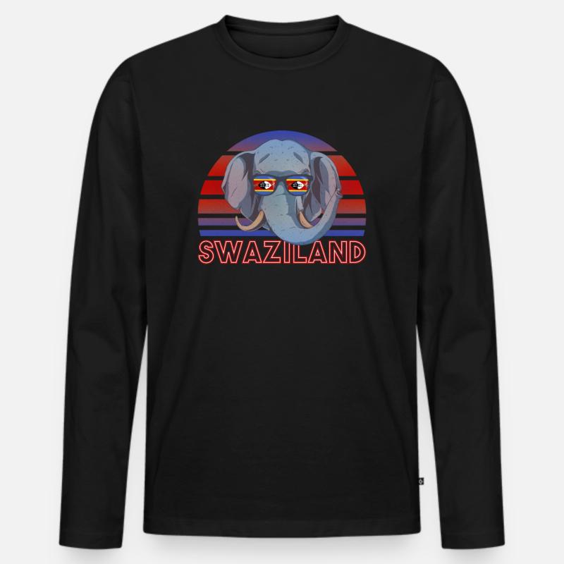 Swasiland - Männer Premium Bio Langarmshirt - Schwarz