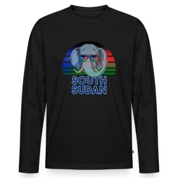 South Sudan - Men's Premium Organic Long Sleeve Shirt - black - Front - Nico (187cm)