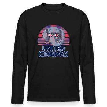 United Kingdom - Men's Premium Organic Long Sleeve Shirt - black - Front - Nico (187cm)