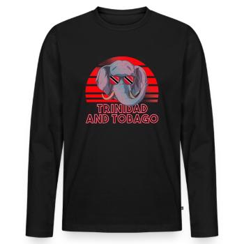 Trinité et Tobago - T-shirt manches longues Premium bio Homme - noir - Devant - Nico (187cm)