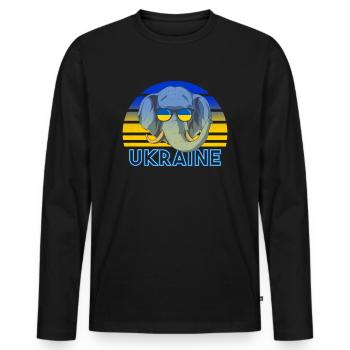 Ukraine - T-shirt manches longues Premium bio Homme - noir - Devant - Nico (187cm)