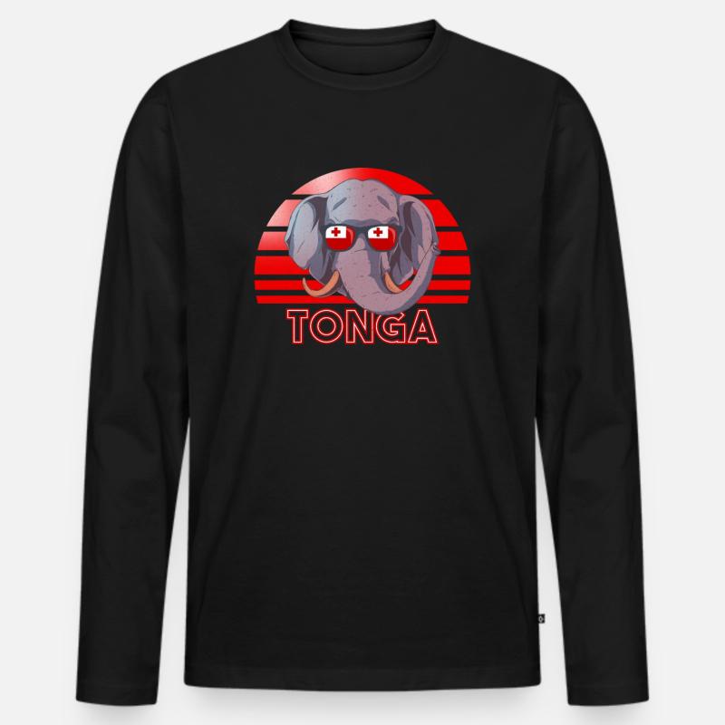 Tonga - Männer Premium Bio Langarmshirt - Schwarz