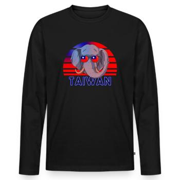 Taïwan - T-shirt manches longues Premium bio Homme - noir - Devant - Nico (187cm)
