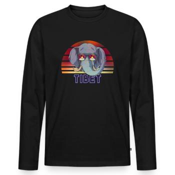 Tibet - Men's Premium Organic Long Sleeve Shirt - black - Front - Nico (187cm)