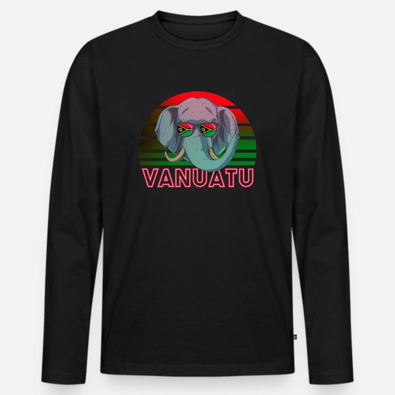 Vanuatu - Männer Premium Bio Langarmshirt - Schwarz