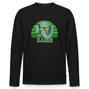 Zaire - Männer Premium Bio Langarmshirt - Schwarz - Vorne - Nico (187cm)