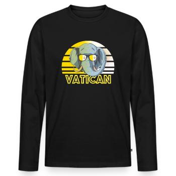 Vatican - Men's Premium Organic Long Sleeve Shirt - black - Front - Nico (187cm)