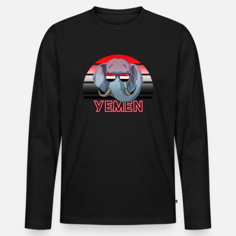 Jemen - Männer Premium Bio Langarmshirt - Schwarz